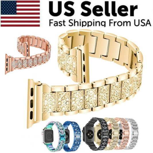 Crystal Bling Band Case Iwatch Strap for Apple Watch Ultra Series 8 7 SE 6 5 4 3